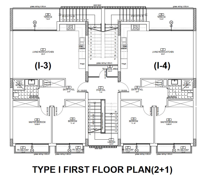 1.Etage (Type-1) 3-Zimmer