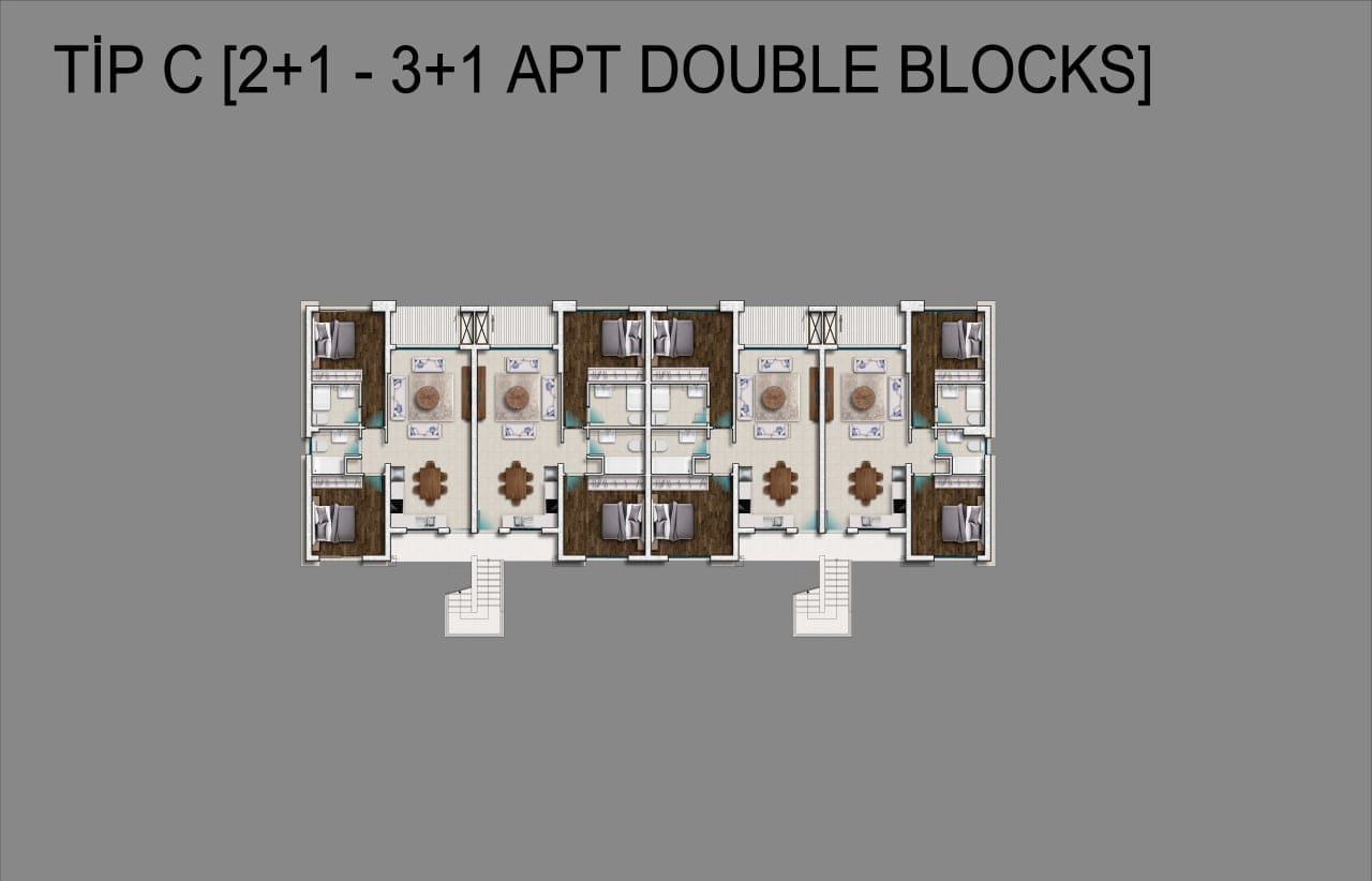 Type-C 3&4-Zimmer Apt. Double Blocks